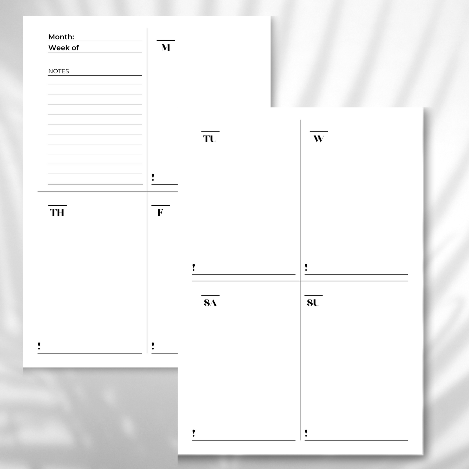Weekly Agenda Horizontal Your Personal Organizer