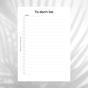 To don't list